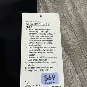 NWT Align HR Crop 23” SCP